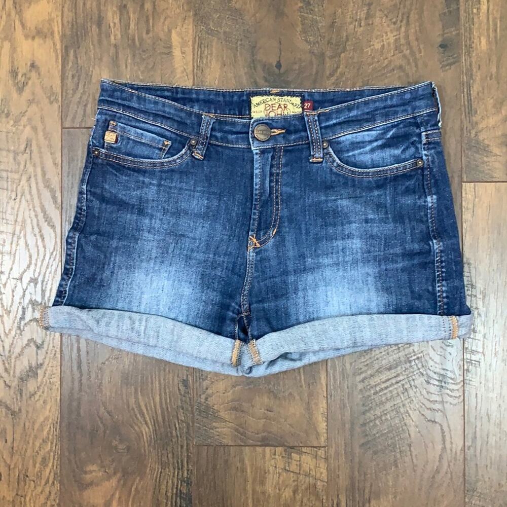 Dear John American Standard Modern Luxury Jean Midi Shorts Rolled Cuffs